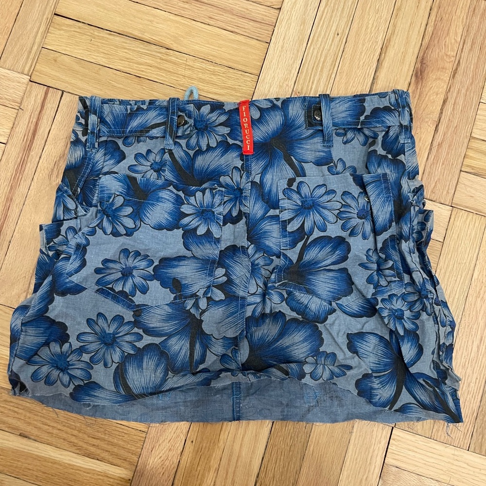 Blue Floral Drawstring Skirt - Picture 4 of 4